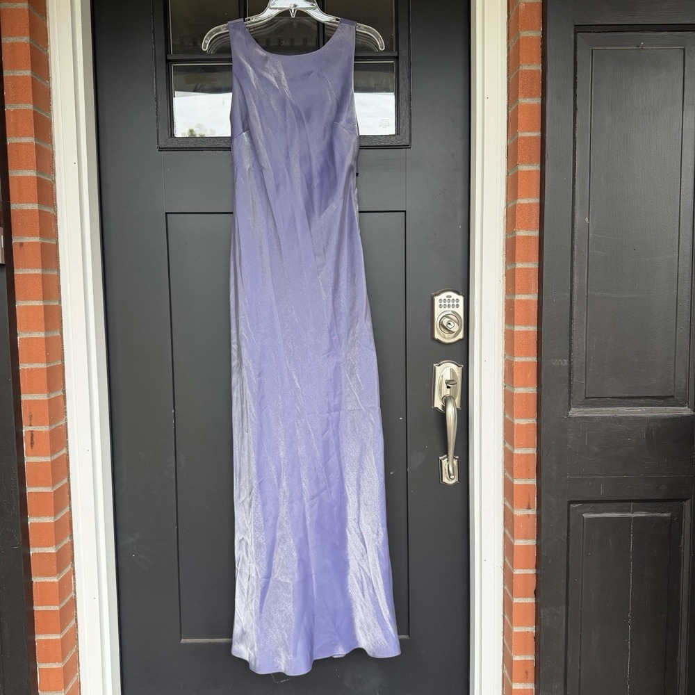 VTG De Laru Sheri Lynn Shimmer Liquid Metallic Maxi Dress 7 Y2K Ariel Hoco Prom